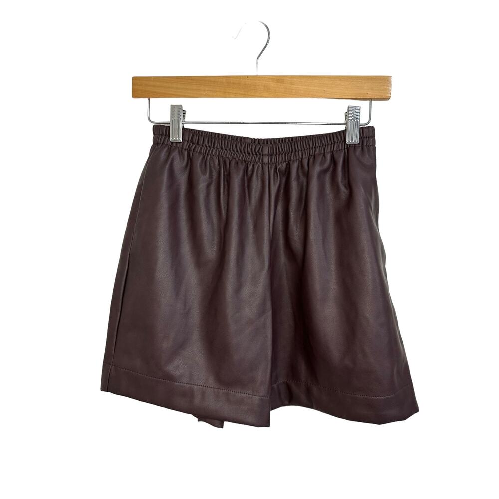 Avec Les Filles‎ faux leather brown shorts size XS